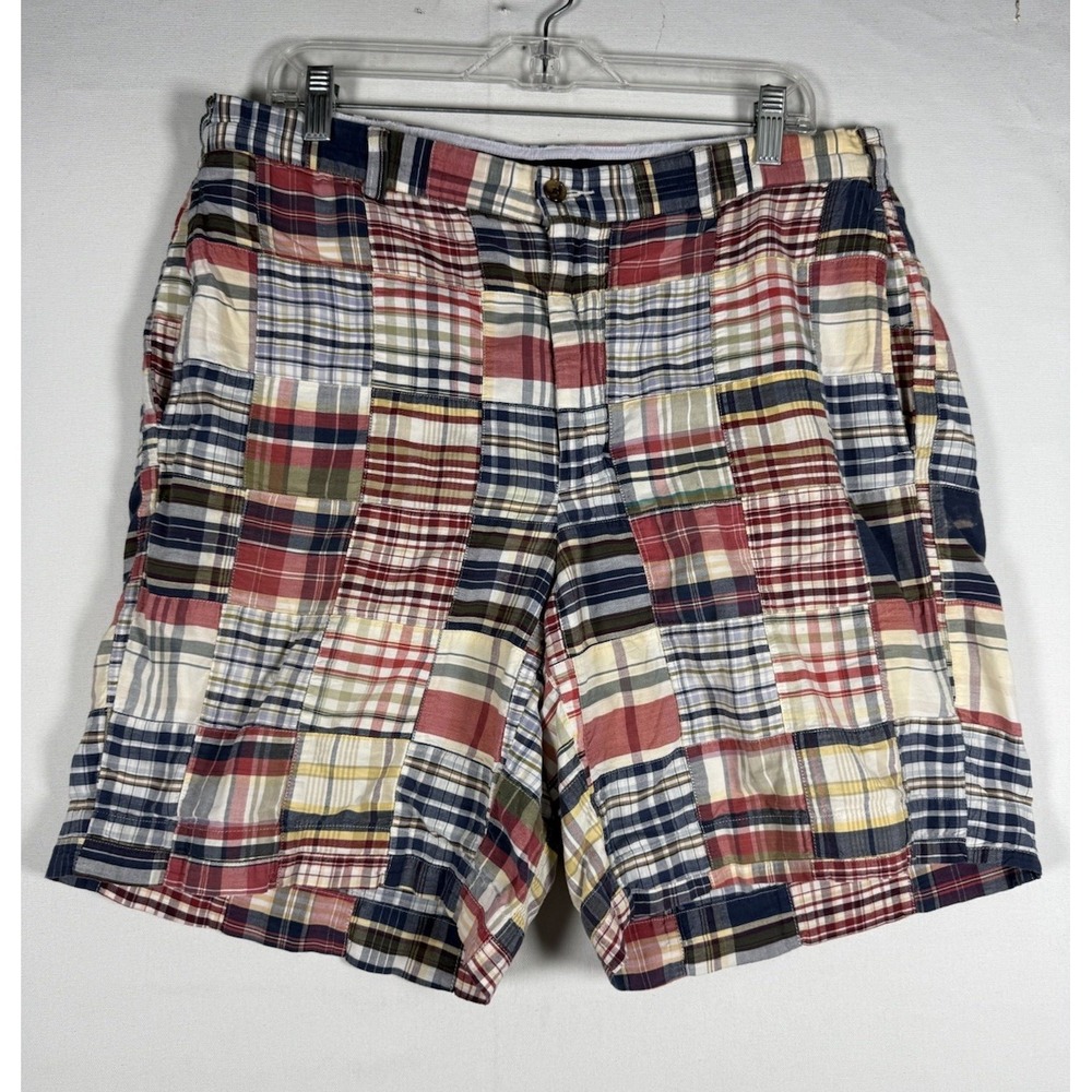Brooks Brothers Madras Plaid Shorts Men's 36 x 9 Preppy Indian Cotton Patchwork